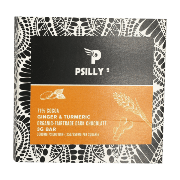 Psilly - Dark Chocolate Bar - Ginger & Turmeric | Magic Mushrooms Vancouver Canada