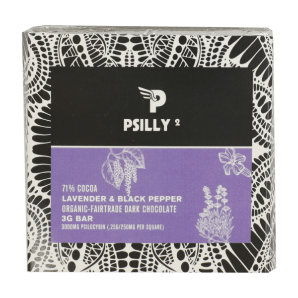 Psilly - Dark Chocolate Bar - Lavender & Black Pepper | Magic Mushrooms Vancouver Canada